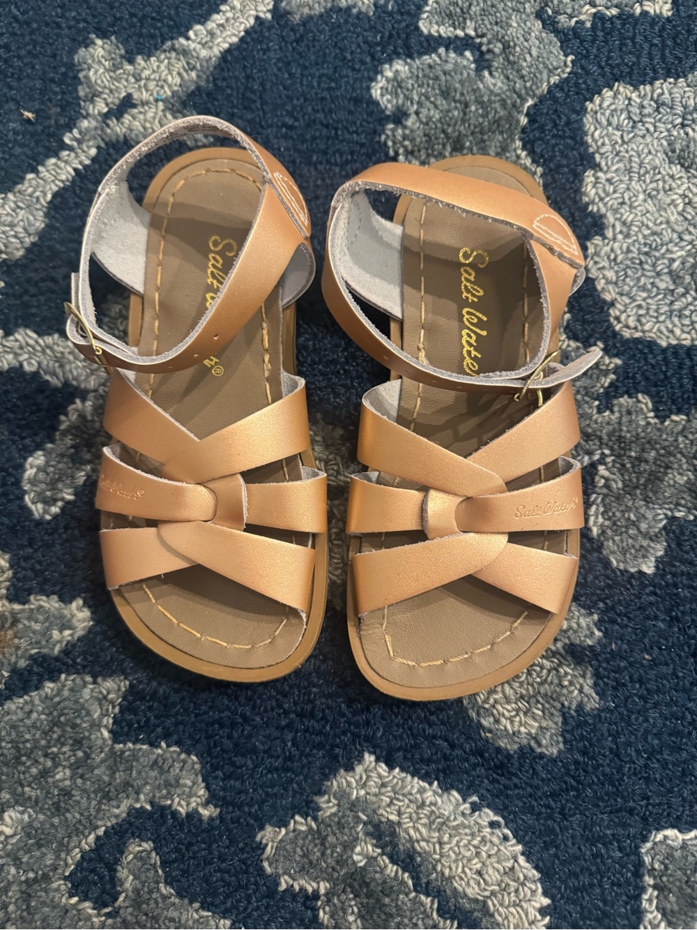 Kids' Rose Gold Strappy Sandals